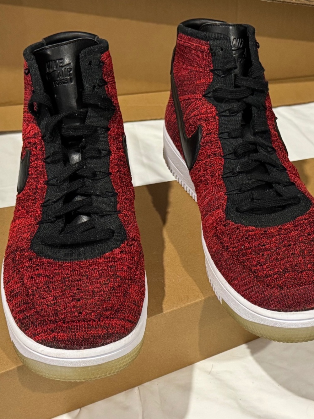 2016 NIKE AIR FORCE 1 FLYKNIT 817420 600 UNIVERSITY RED 11 MAX 180 PRESTO 90 95